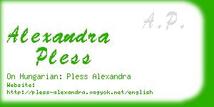 alexandra pless business card